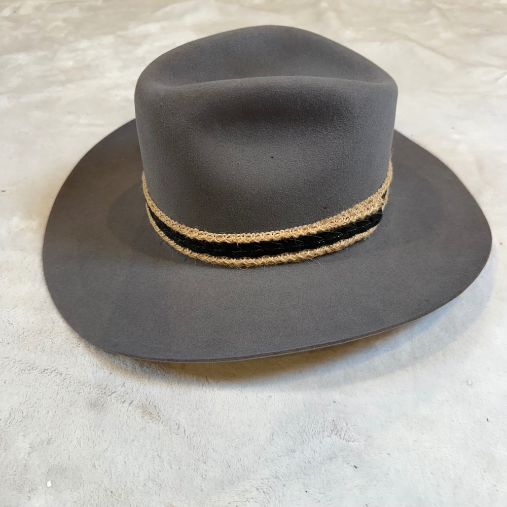 Stetson Gray Felt Ranch Hat with Braided Trim